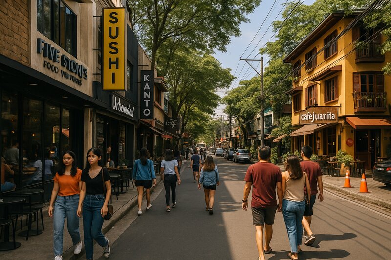 Dining culture and street atmosphere