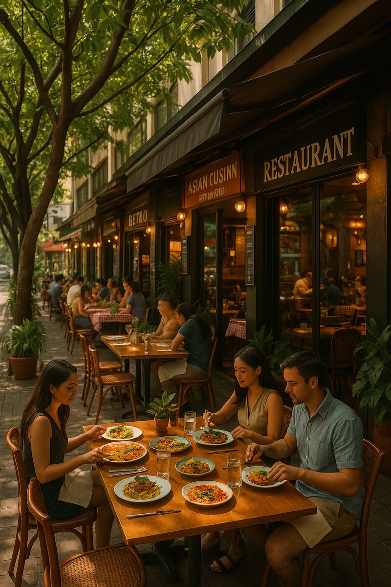 Restaurant storefront in Legazpi's dining district
