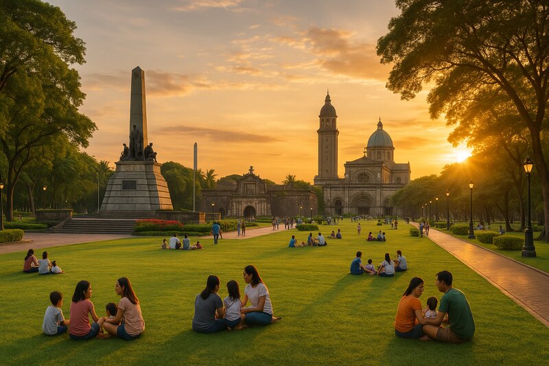 Tourists exploring the historic Spanish colonial architecture of Intramuros Manila for free