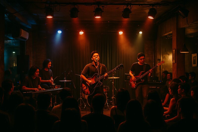 Interior of Manila music venue with stage and audience