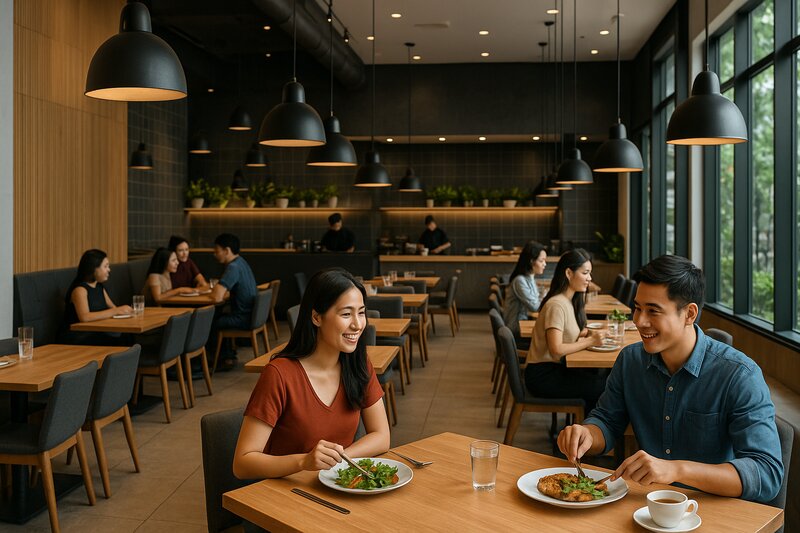 Restaurant interior showing contemporary dining ambiance