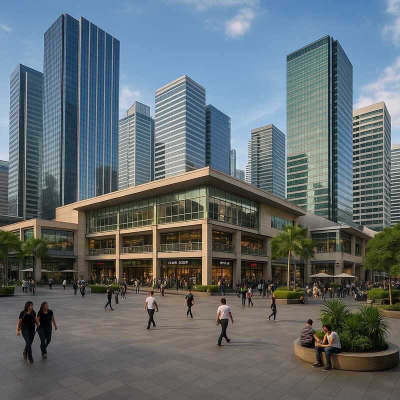 Commercial plaza shopping area