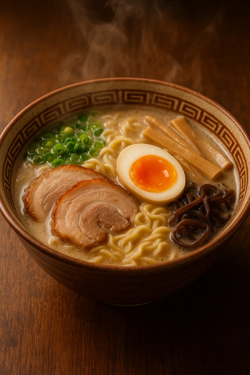 Rich creamy tonkotsu ramen with perfectly cooked noodles and tender chashu pork